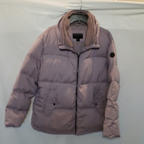 Bernardo Purple Duck Down Coat Fully Lined Two Front Pockets Puffer Size Large - Picture 4 of 9